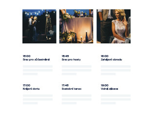 Harmonogram svatby na webové stránce