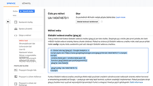 měřící kód google analytics