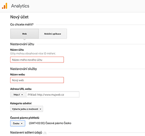 založení google analytics