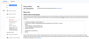 měřící kód google analytics