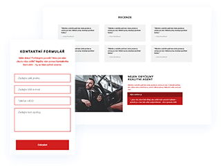 Tvorba webových stránek makléř s kontaktním formulářem